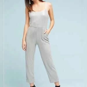 Anthropologie | Claudette Sequin Jumpsuit | Size 6 | Silver
